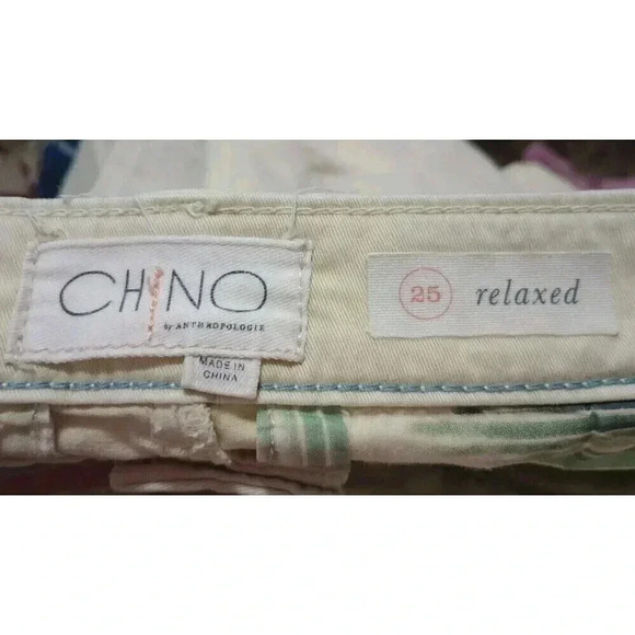 Chino By Anthropologie Shorts Relaxed Fit Cotton Spandex Green Size 25 - Picture 3 of 4